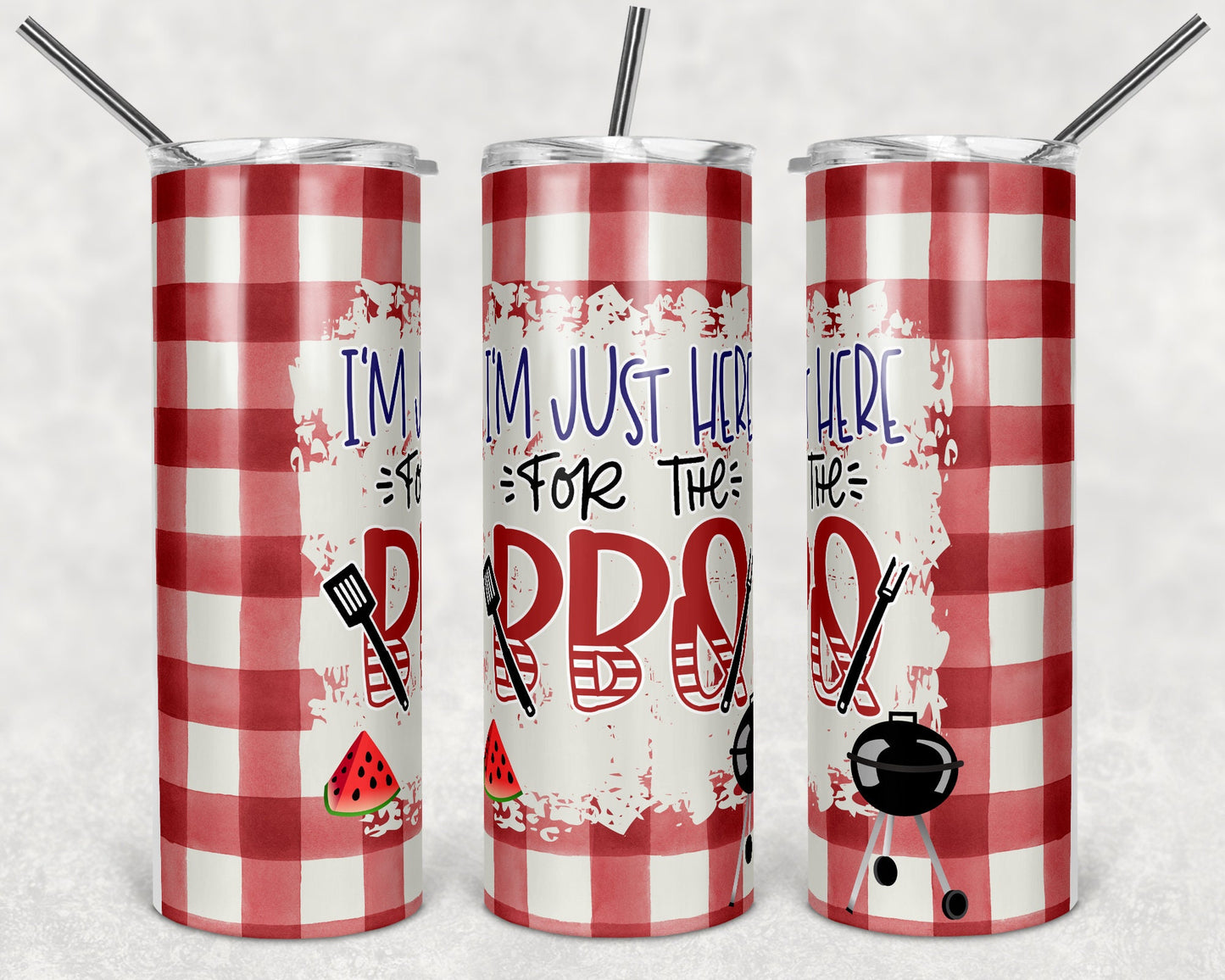 20 oz Skinny Tumbler Sublimation Design Template BBQ Summer Design