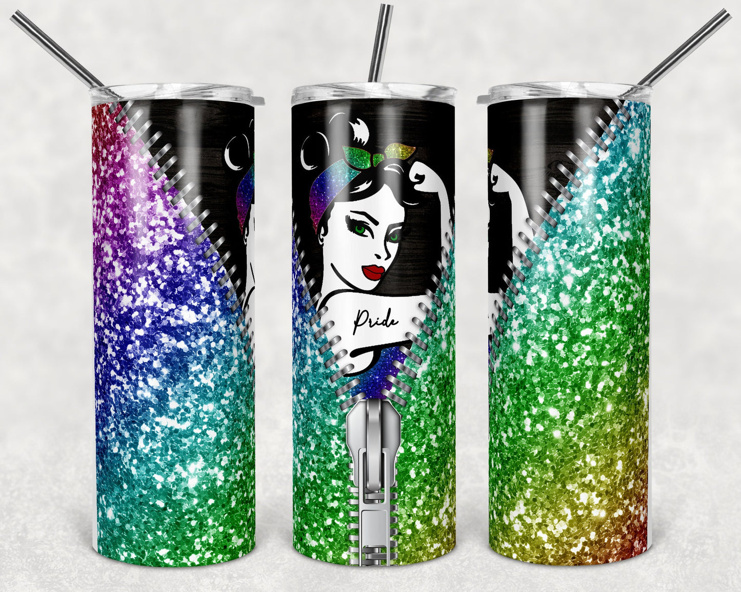 20 oz Skinny Tumbler Sublimation Design Template American Pride Rosie Design