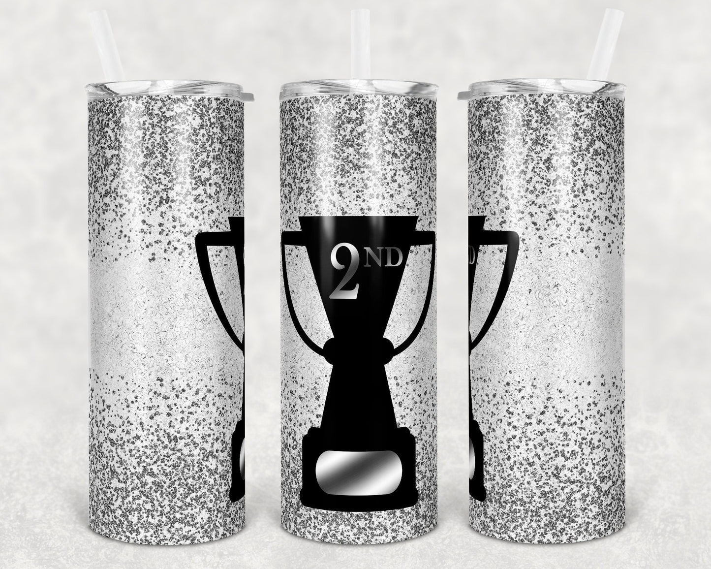 20 oz Skinny Tumbler Sublimation Design Silver Trophy 1st Place Design Print Transfer