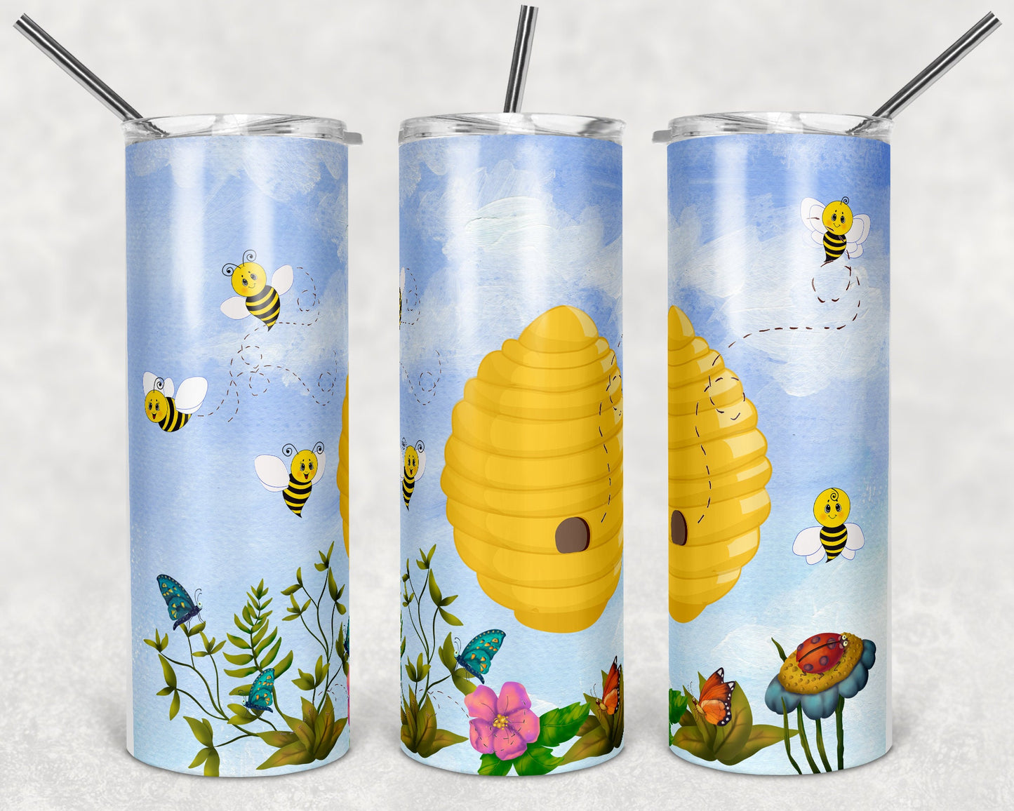 20 oz Skinny Tumbler Love Bugs Personalize with names Sublimation Design Print Transfer