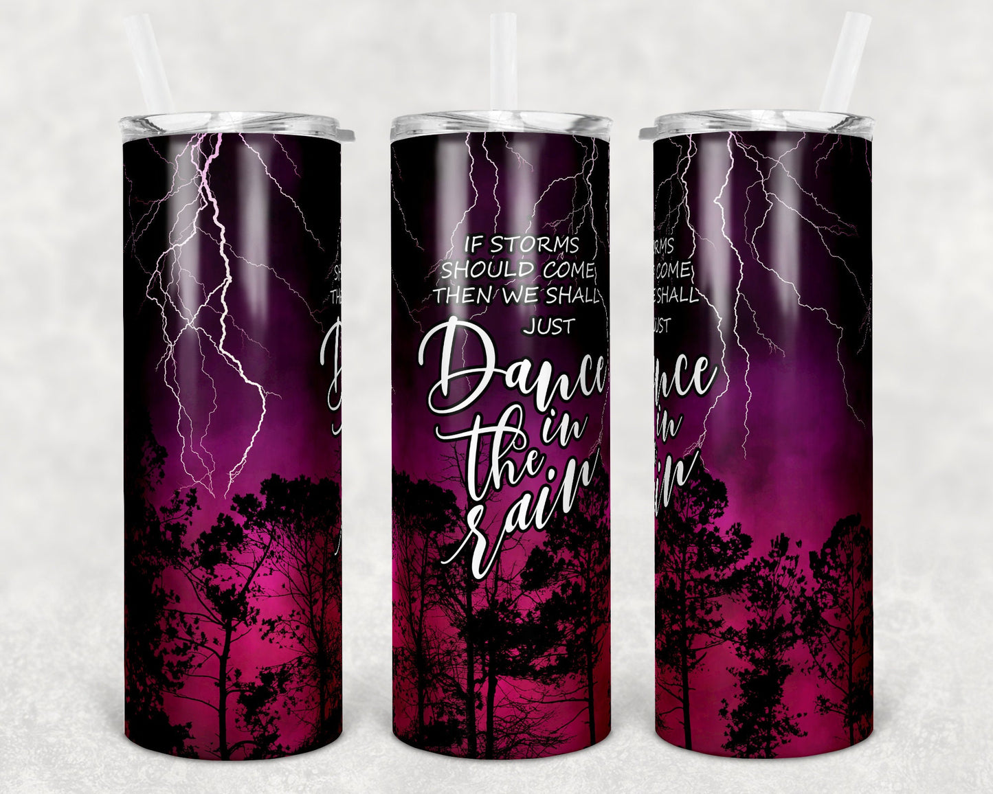 20 oz Skinny Dance in the Rain Storm Sublimation Design Print Transfer