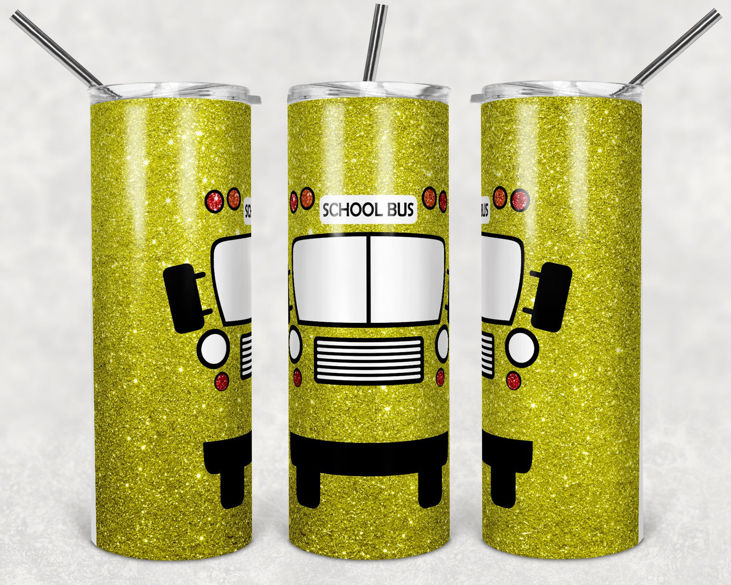 20 oz Skinny Tumbler School Bus Monogram Personalize it Sublimation Design Print Transfer