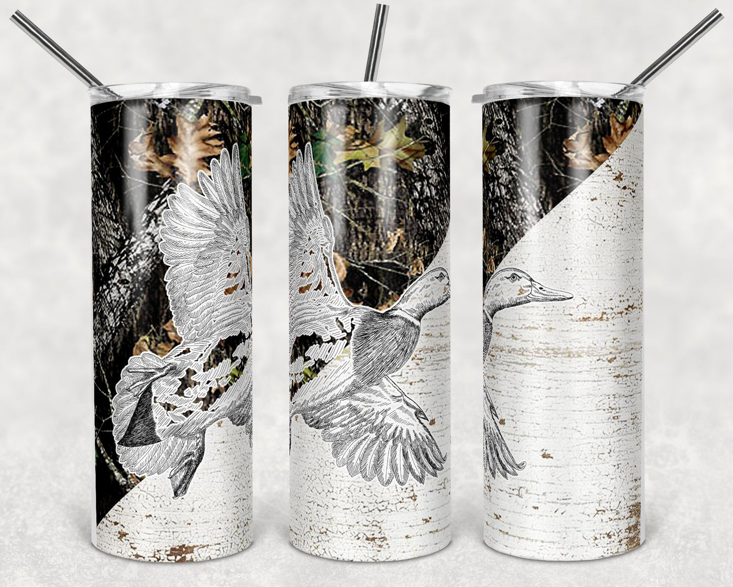 20 oz Skinny Tumbler Duck Hunting Sublimation Design Print Transfer