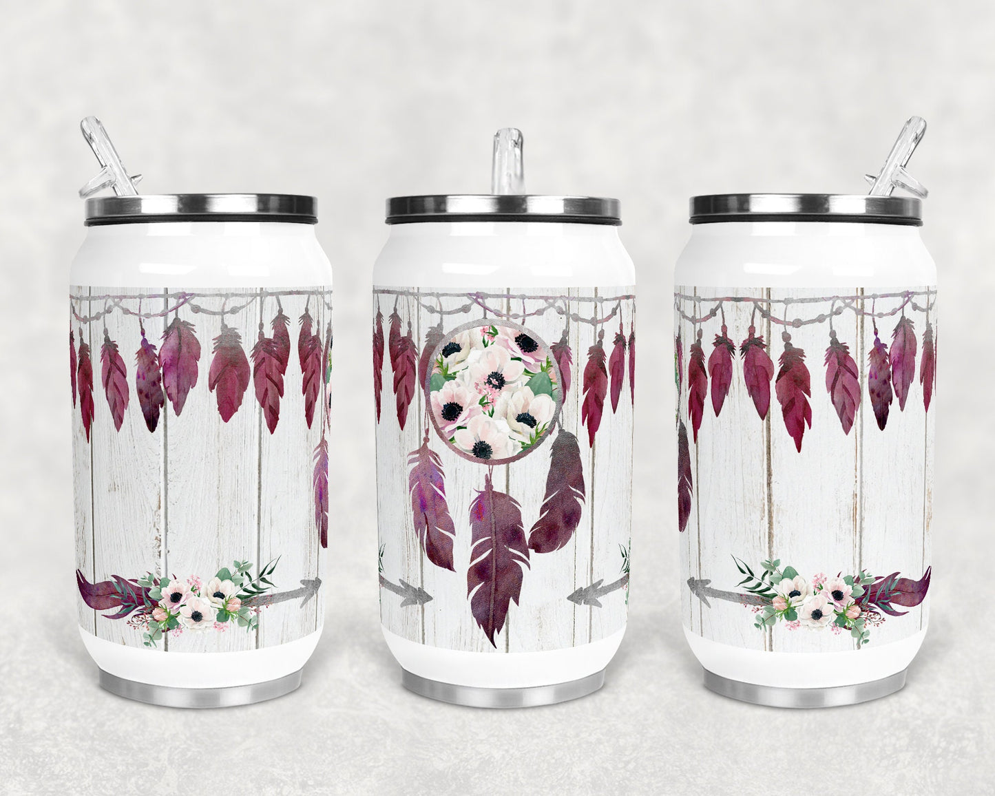 12 oz Sublimation Can Cup Boho Dream Catcher Sublimation Design Print Transfer