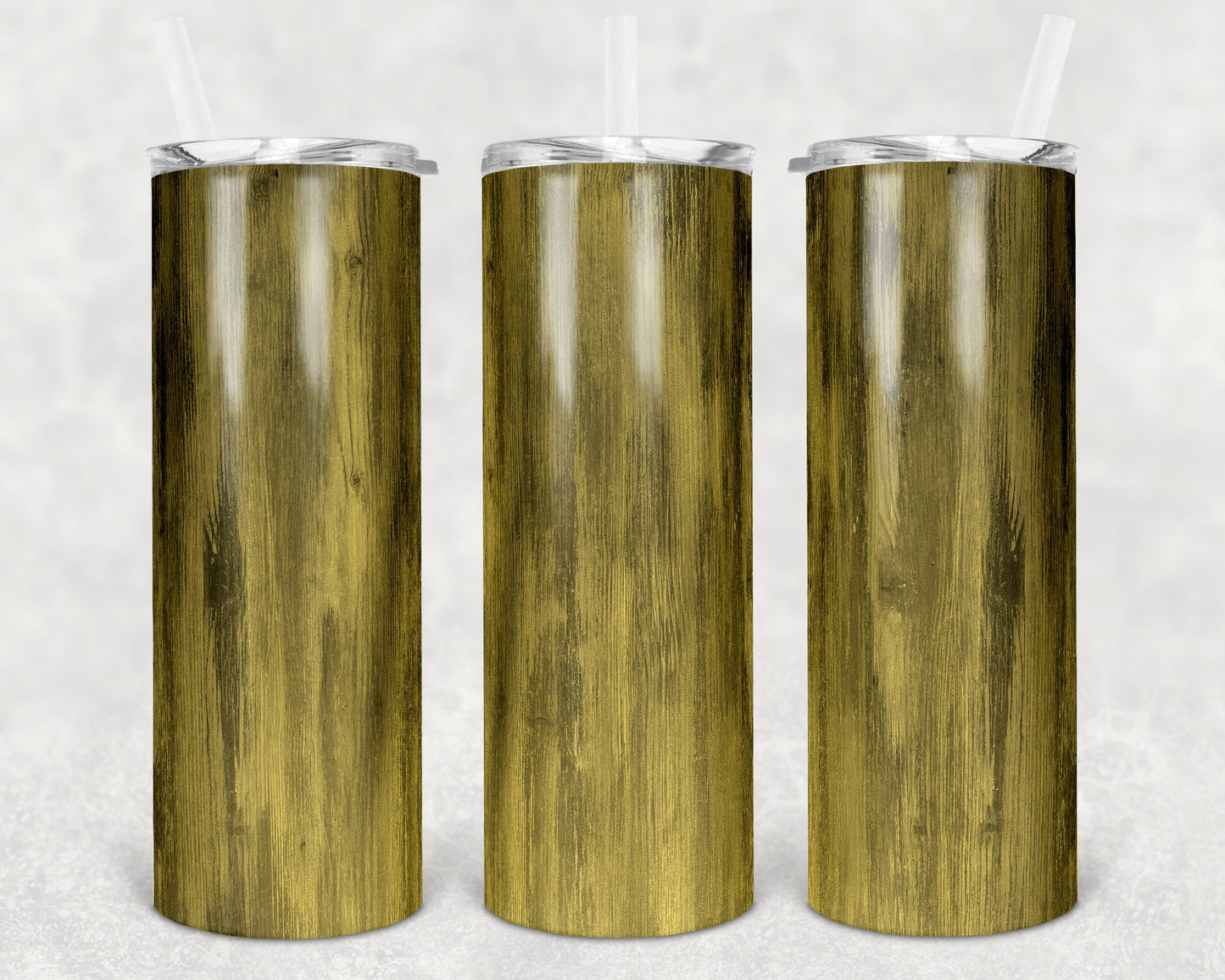 20 oz Skinny Tumbler Sublimation Design Template SEAMLESS wood grain yellow Straight and Warped Design