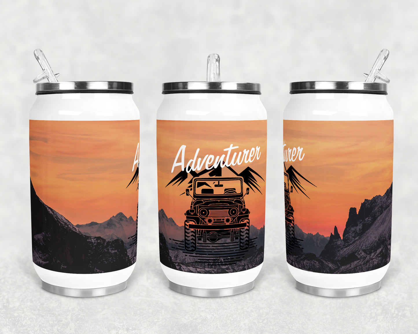 12 oz Sublimation Can Cup and Koozie Design Adventurer Off Road 4x4 Sublimation Design