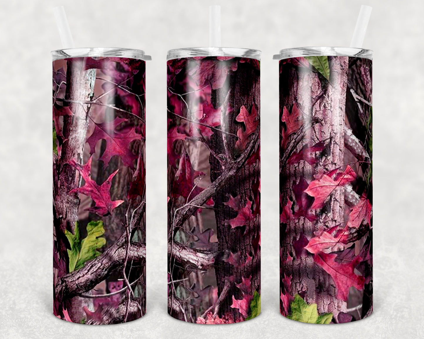 20 oz Skinny Tumbler Sublimation Design Template Pink Camo Blank Mossy Oak Design