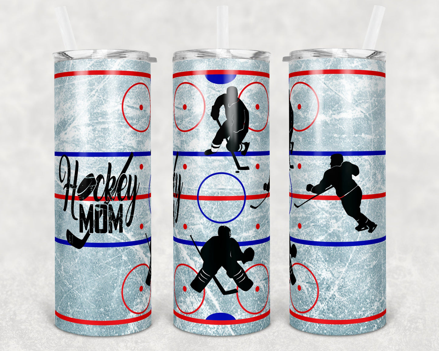 20 oz Skinny Tumbler Hockey Mom Rink Hockey Players Sublimation Design Print Transfer