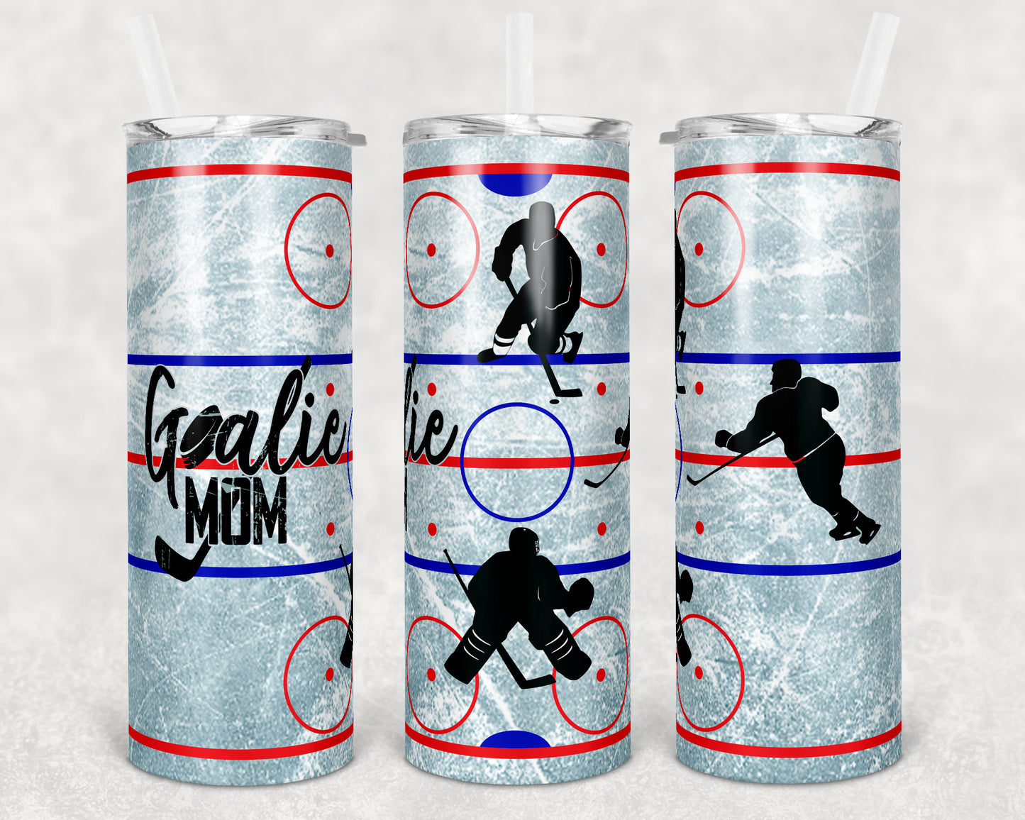 20 oz Skinny Tumbler Hockey Goalie Mom Rink Hockey Players Sublimation Design Print Transfer