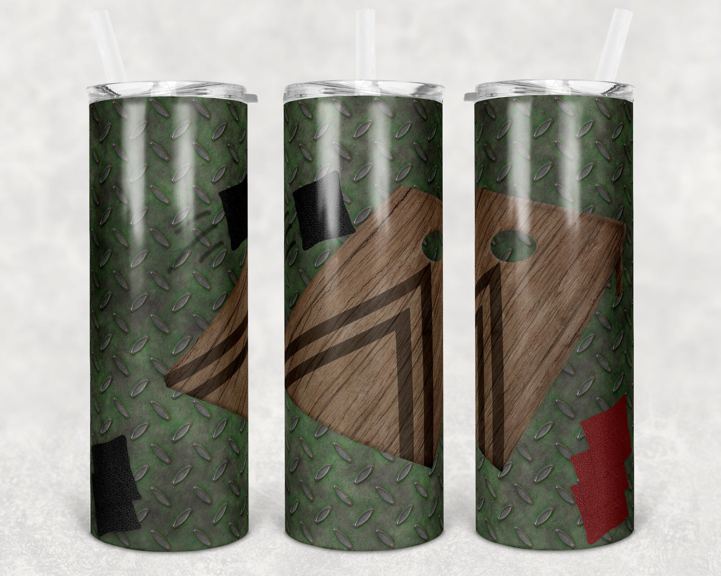20 oz Skinny Tumbler Cornhole Bag Board Industrial Sublimation Design Print Transfer