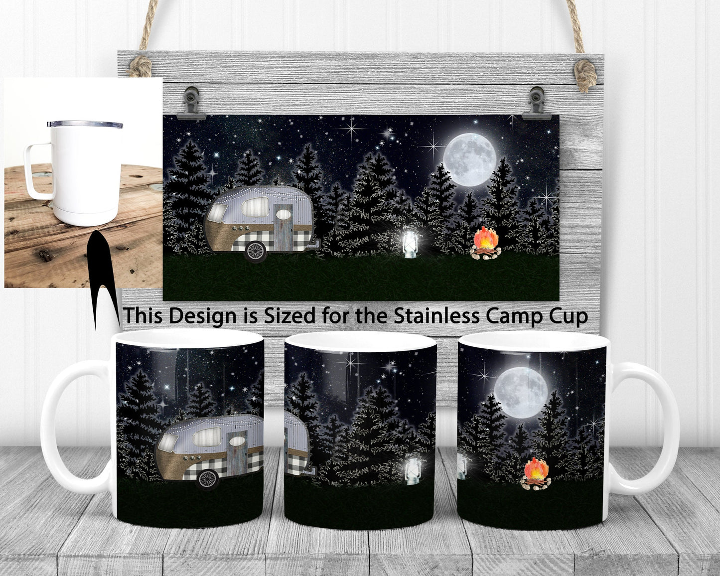Sublimation Stainless Camp Cup Camping Sublimation Design Camper Print Transfer