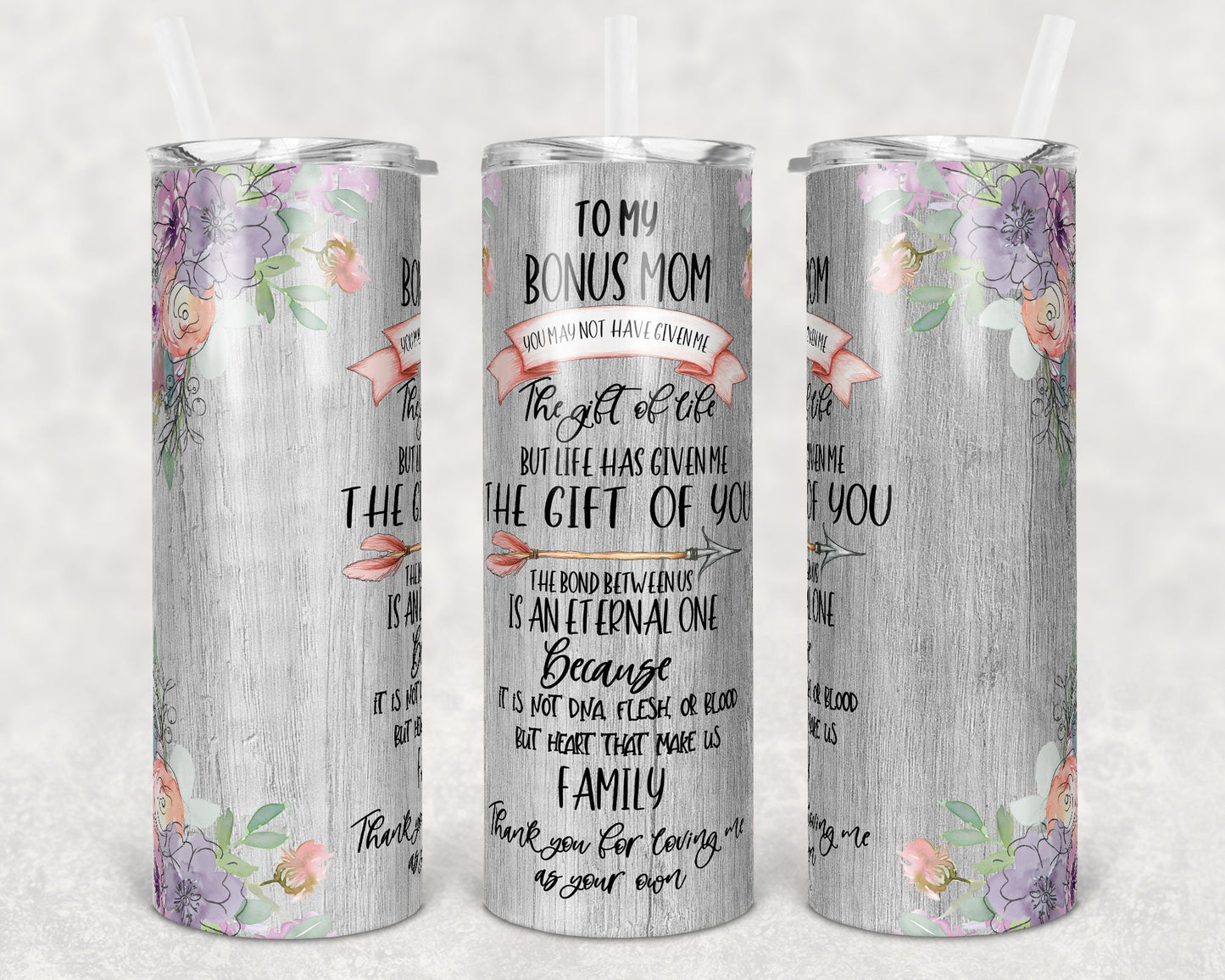 20 oz Skinny Tumbler Bonus Mom Quote Sublimation Design Mothers Day