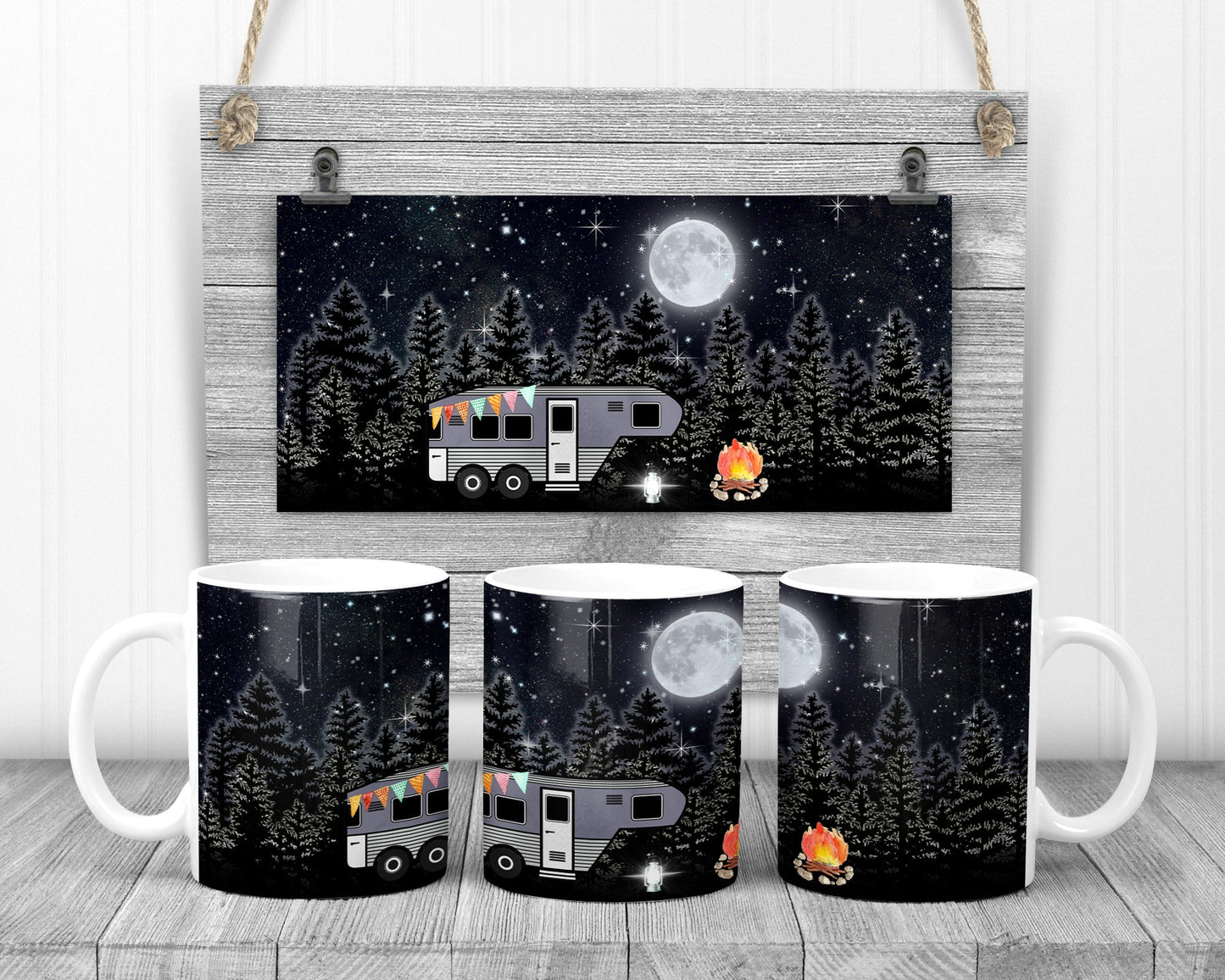 Sublimation Stainless Camp Cup Mug Camping Sublimation Design Camper 5th Wheel Print Transfer