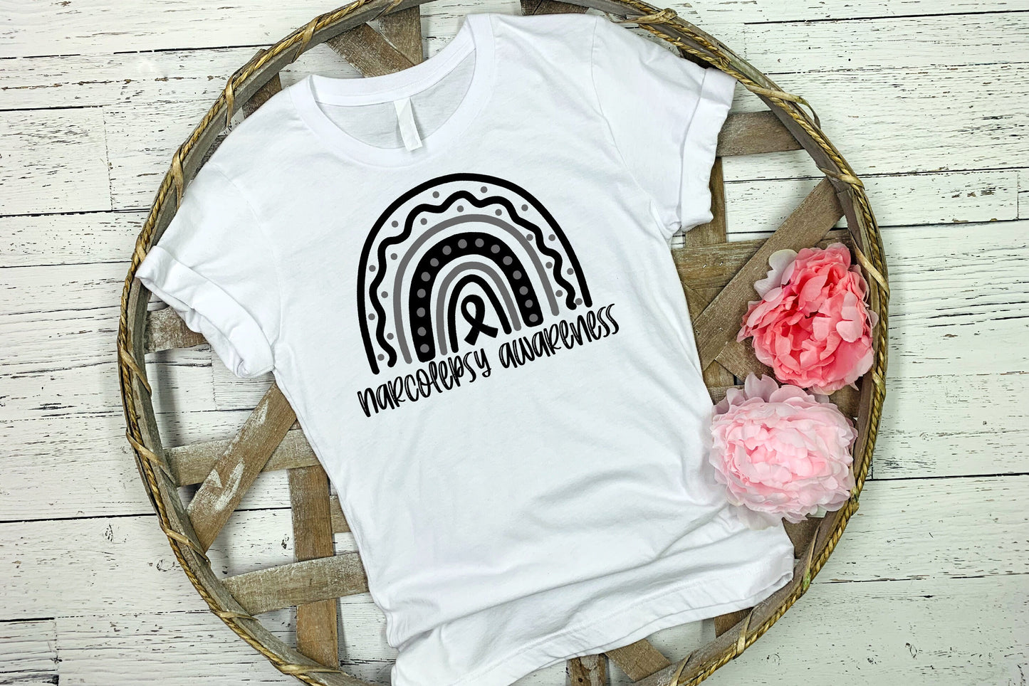 20 oz Skinny Tumbler Sublimation Glitter Narcolepsy Awareness Straight and Warped Design