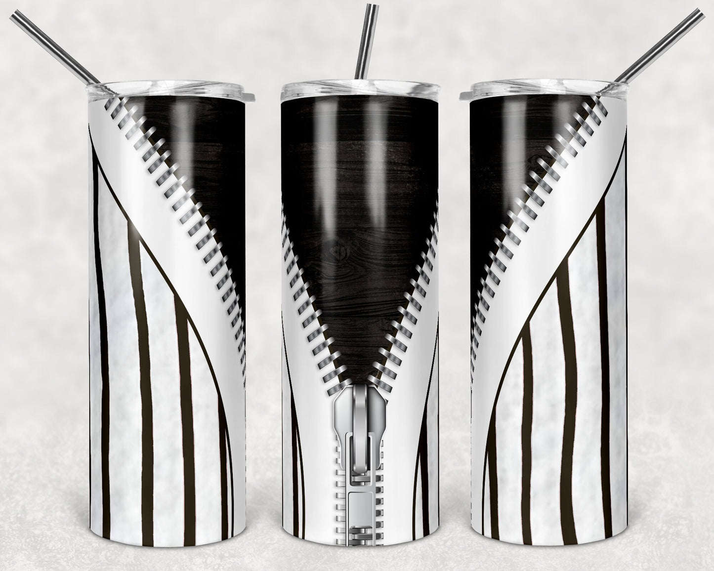 20 oz Skinny Tumbler Brown Jersey Zipper Sublimation Design Template Design Print Transfer