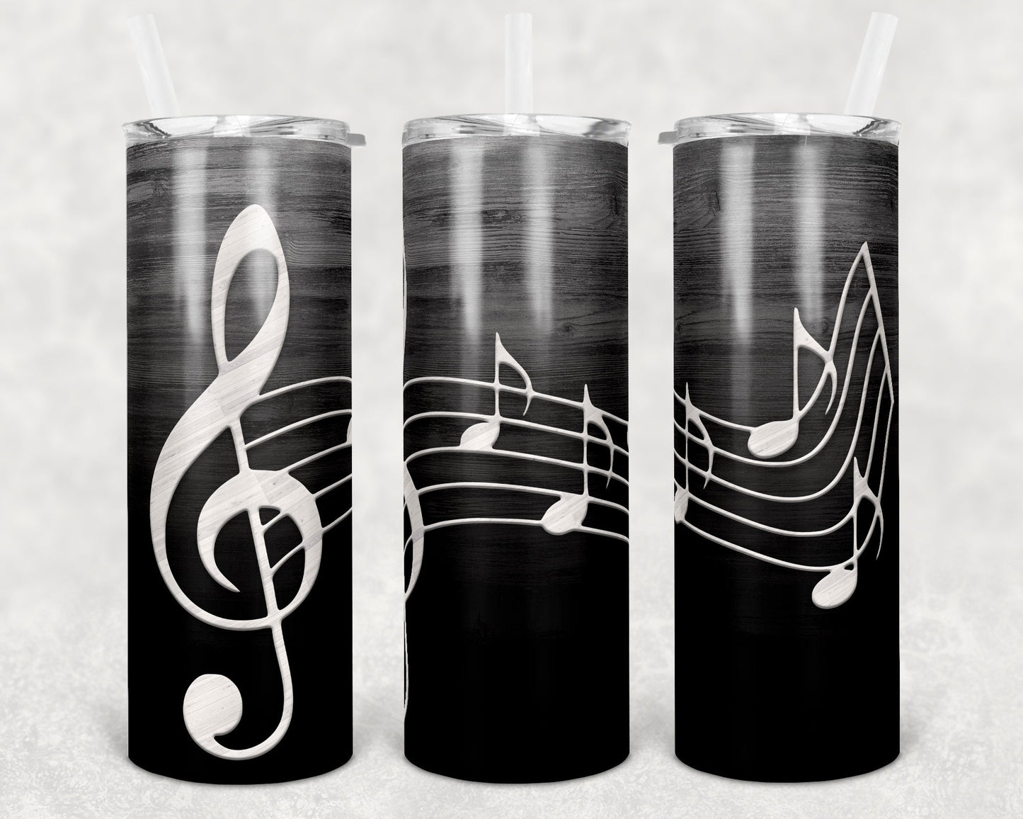 20 oz Skinny Tumbler Band Tumbler Treble Music Notes Music Sublimation Design Template Design