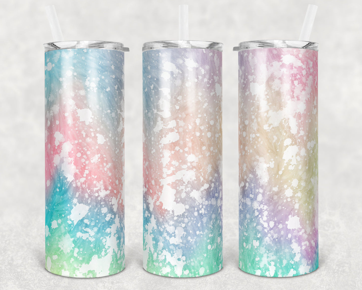 20 oz Skinny Tumbler Sublimation Design Template Glitter Unicorn Power Wash Straight Warped Design