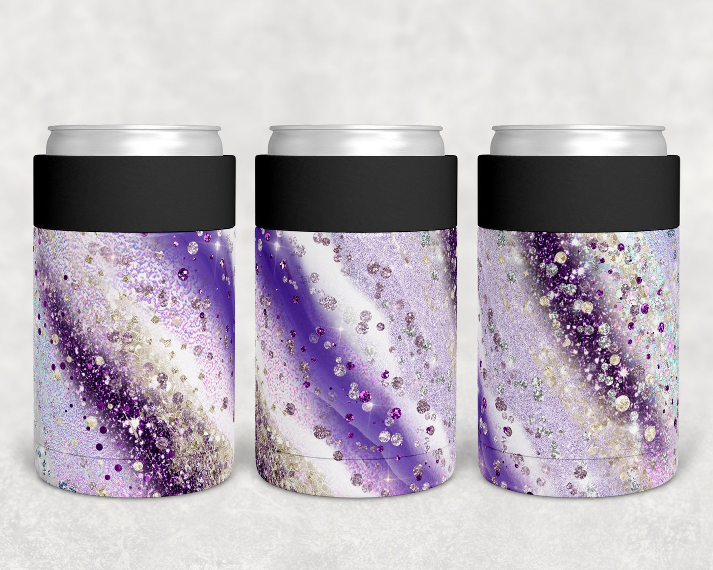 Sublimation Regular Can Koozie Cooler Design Purple Milky way Sublimation Design
