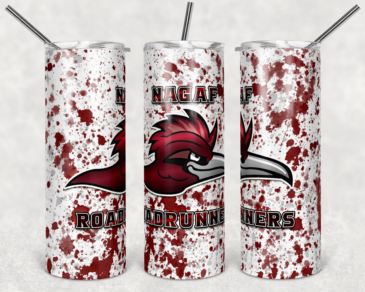 20 oz Skinny Tumbler Sublimation Design Template Roadrunners Power Wash Add School Logo Straight Warped Design