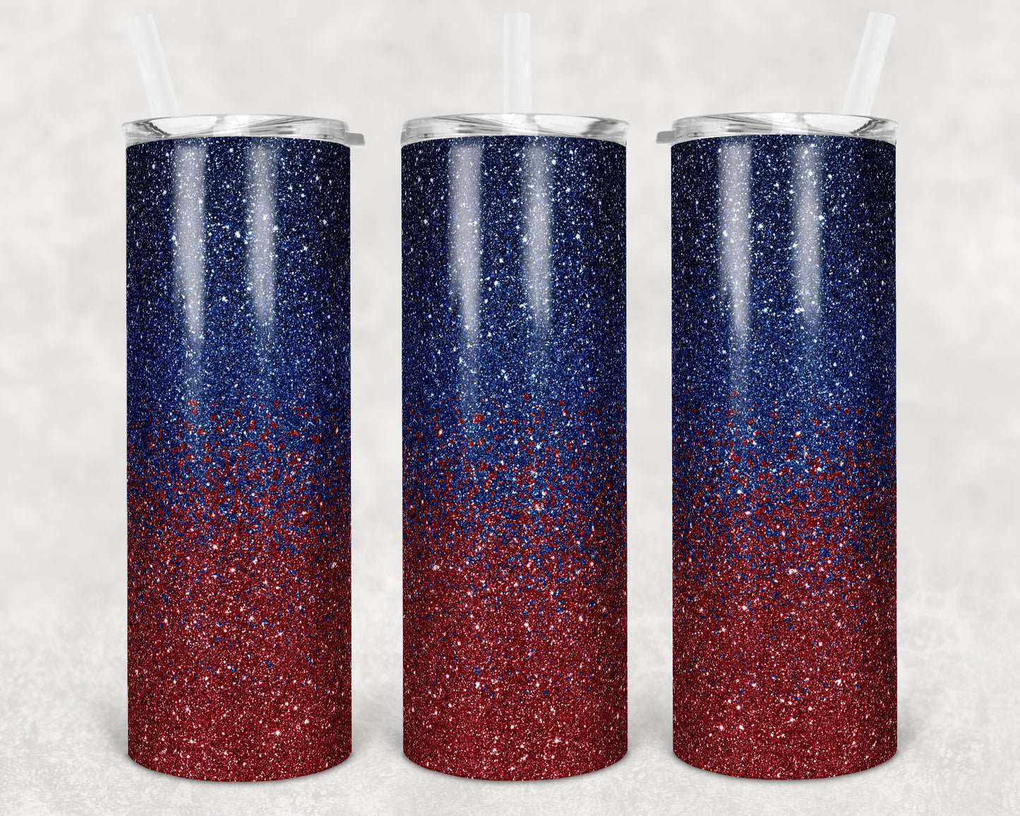 20 oz Skinny Tumbler Sublimation Design Template Glitter Ombre Navy Maroon Color Straight Warped Design