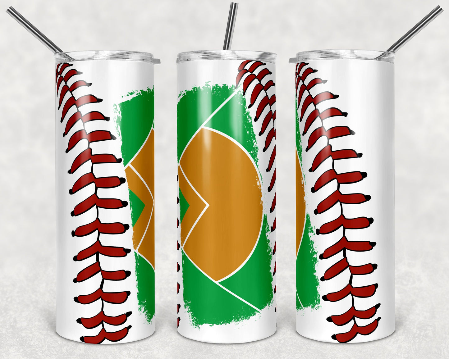 20 oz Skinny Tumbler Baseball Blank Field Laces non glitter Sublimation Design Template Design