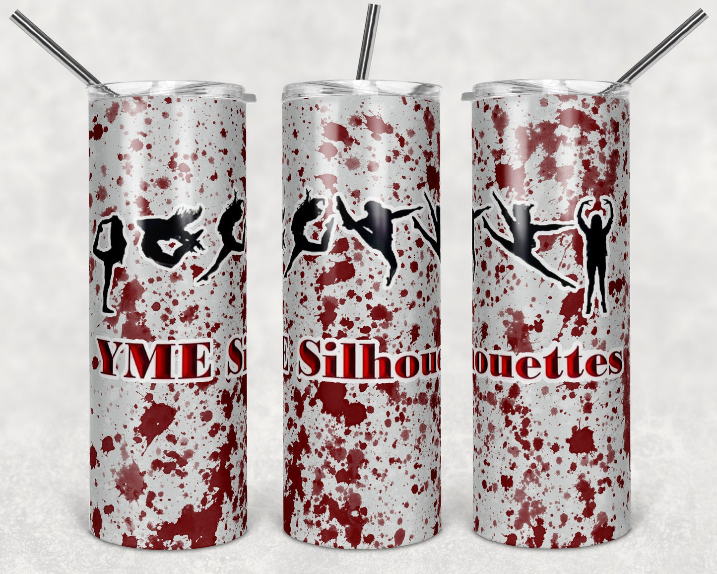 20 oz Skinny Tumbler Sublimation Design Template Dance Power Wash Add School Logo Straight Warped Design