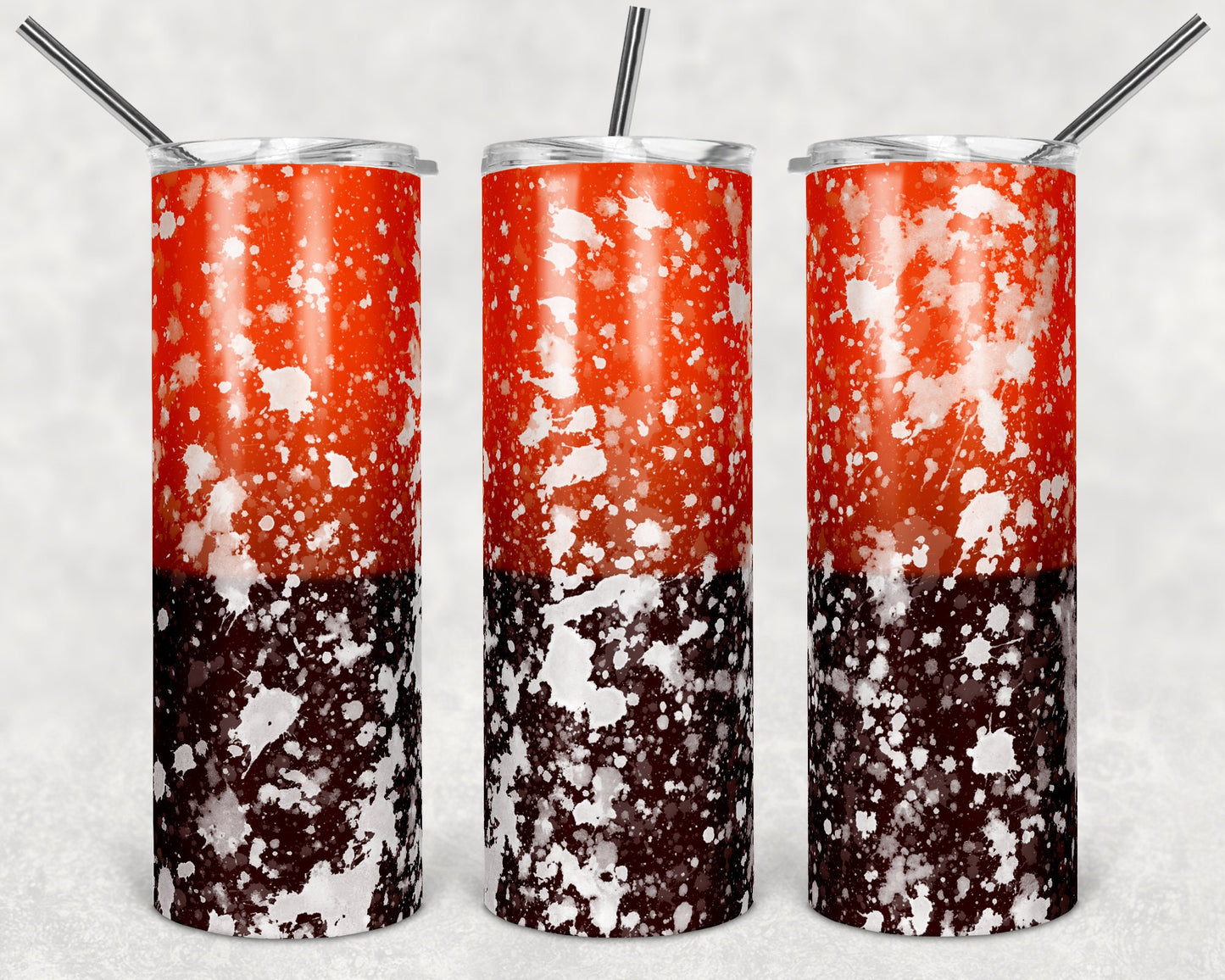 20 oz Skinny Tumbler Sublimation Design Template Orange Brown ombre Power Wash Add School Logo Straight Warped Design