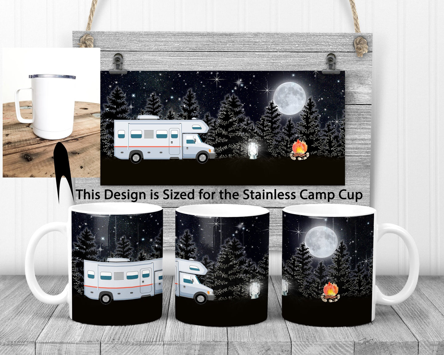 Sublimation Stainless Camp Cup Camping Sublimation Design Camper Class C Print Transfer