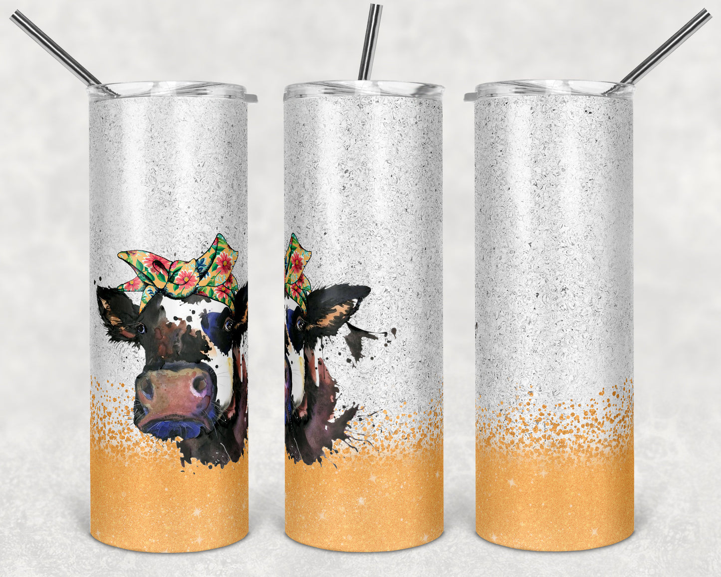20 oz Skinny Tumbler Sublimation Cow Heifer Blank add words Design