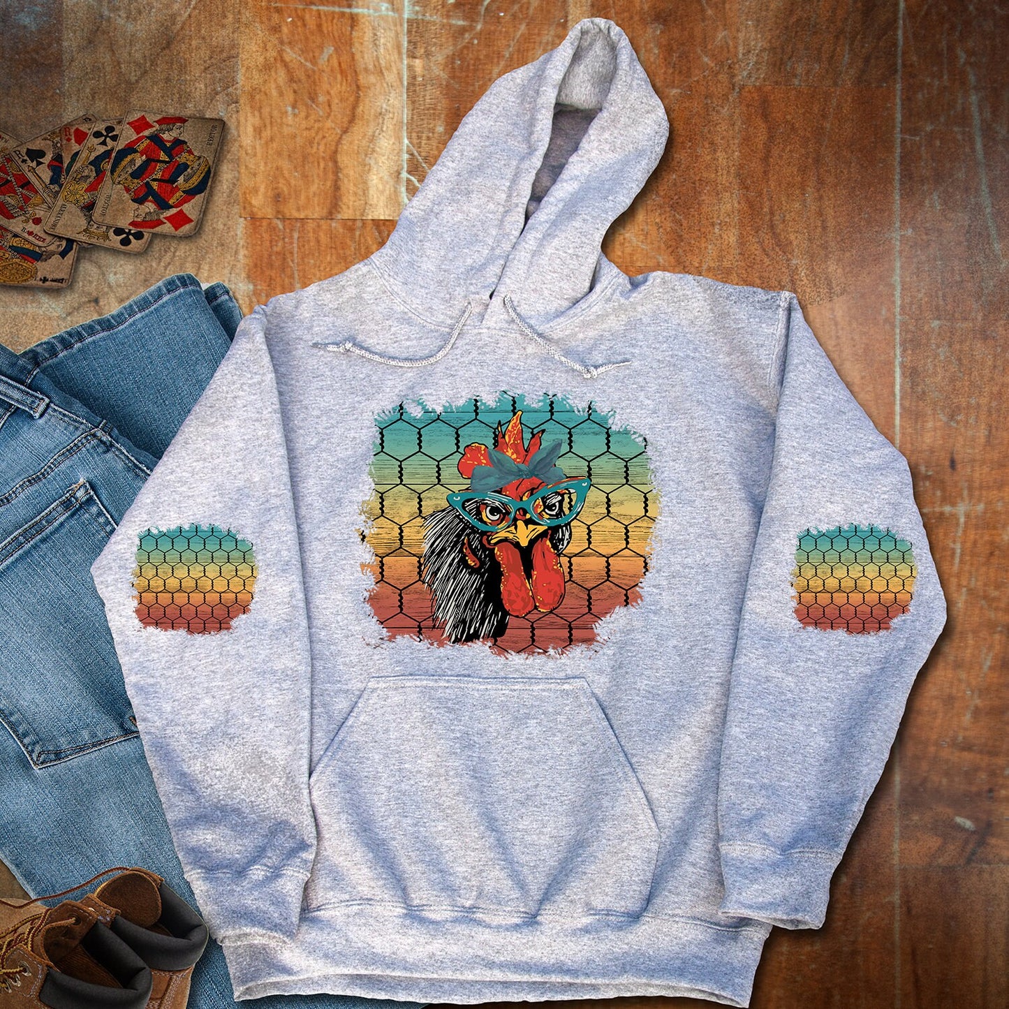 Shirt design Sweatshirt Patch Snarky Funny Chicken and Matching Patches for sleeves Sublimation Design