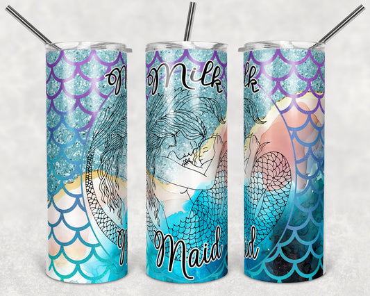 20 oz Skinny Tumbler Sublimation Design Template Breastfeeding Milk Maid Mermaid