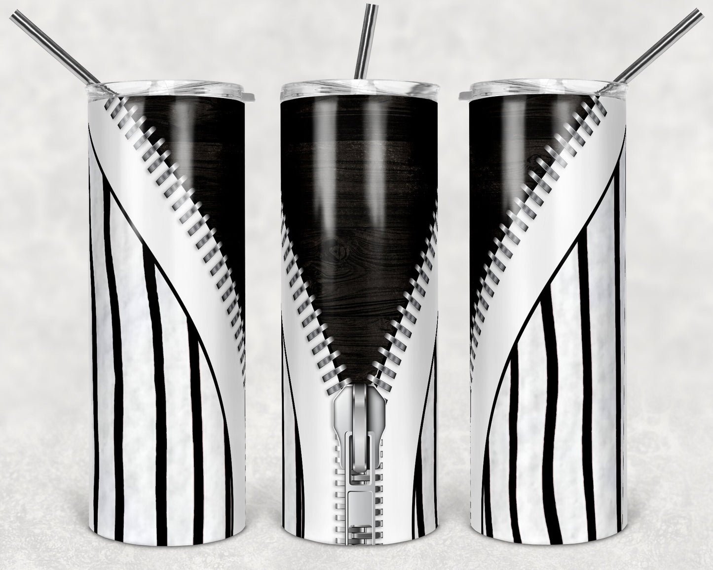 20 oz Skinny Tumbler Black Jersey Zipper Sublimation Design Template Design Print Transfer