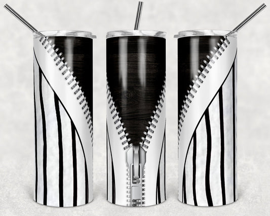 20 oz Skinny Tumbler Black Jersey Zipper Sublimation Design Template Design Print Transfer