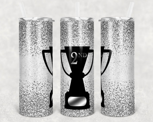 20 oz Skinny Tumbler Sublimation Design Silver Trophy 1st Place Design Print Transfer