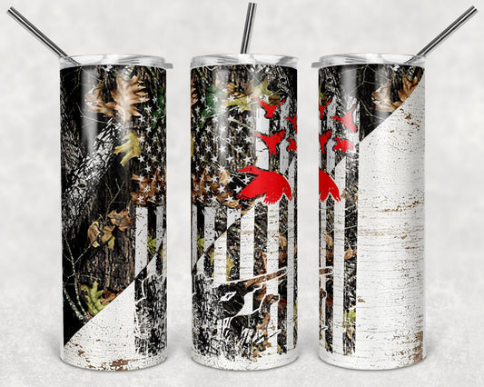 20 oz Skinny Tumbler Duck Hunting Sublimation Design Print Transfer