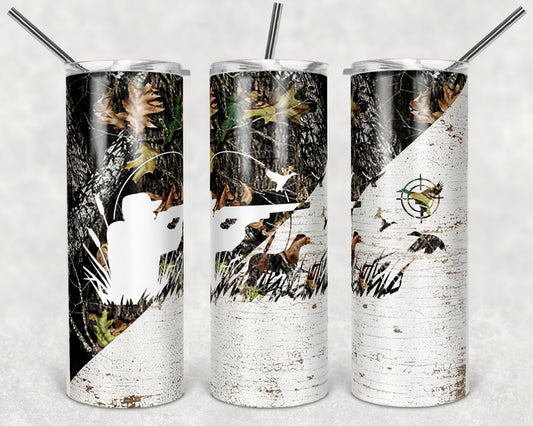 20 oz Skinny Tumbler Duck Hunting Sublimation Design Print Transfer