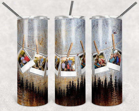 20 oz Skinny Tumbler Forest Picture Frame Sublimation Design Print Transfer