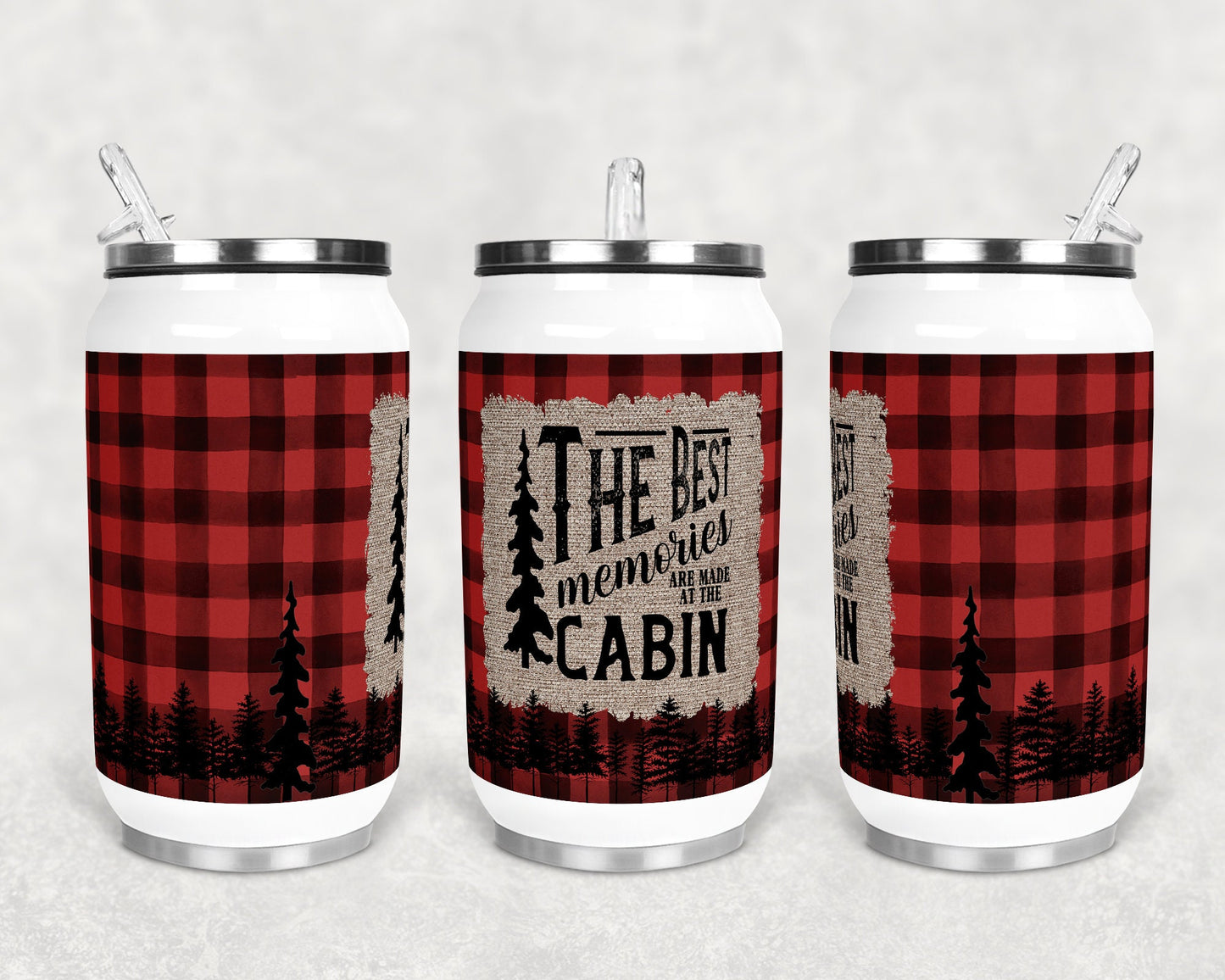 12 oz Sublimation Can Cup Cabin Sublimation Design Print Transfer