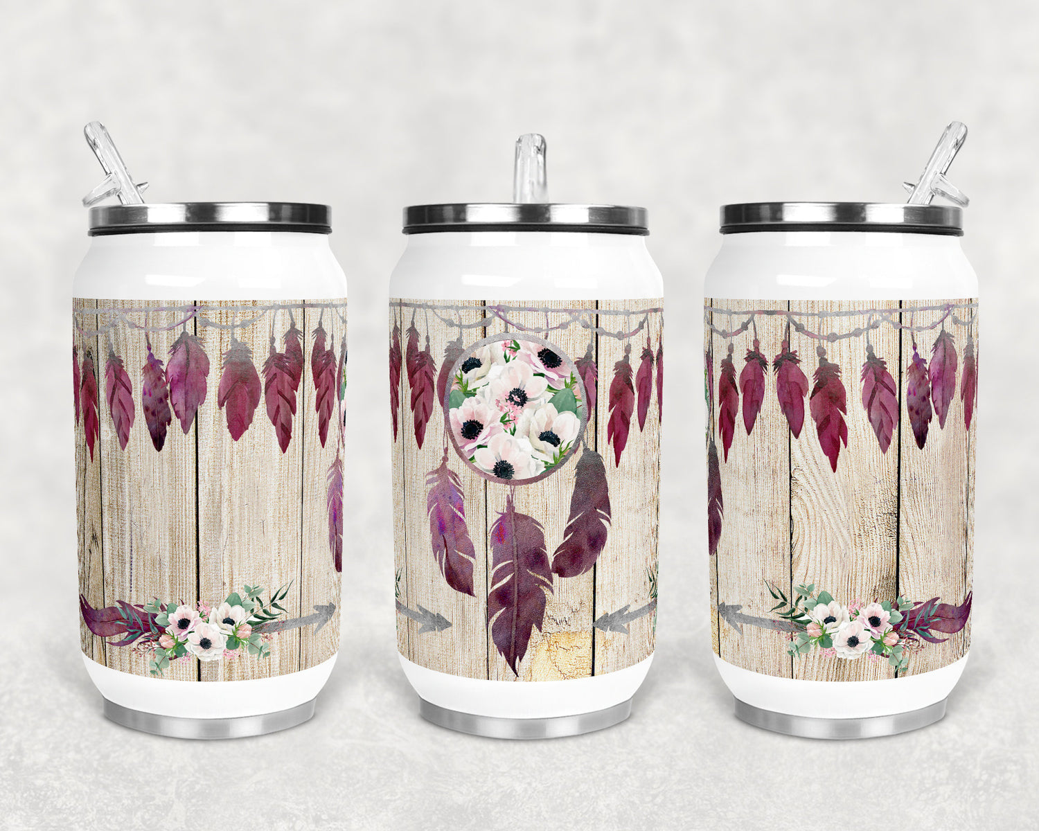 12 oz Sublimation Can Cup Boho Dream Catcher Sublimation Design Print Transfer