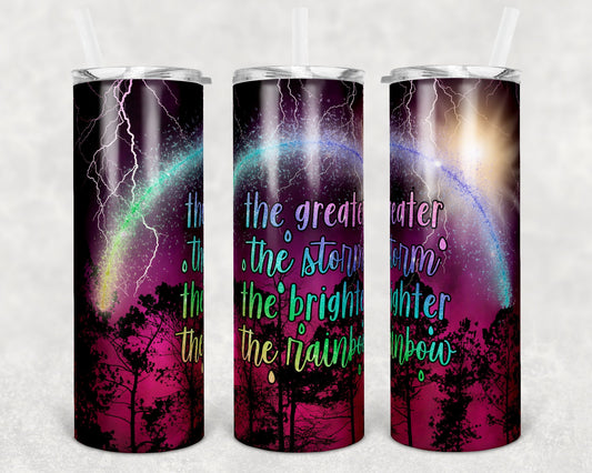 20 oz Skinny Tumbler Sublimation Design Template Feather Peacock Design Glitter