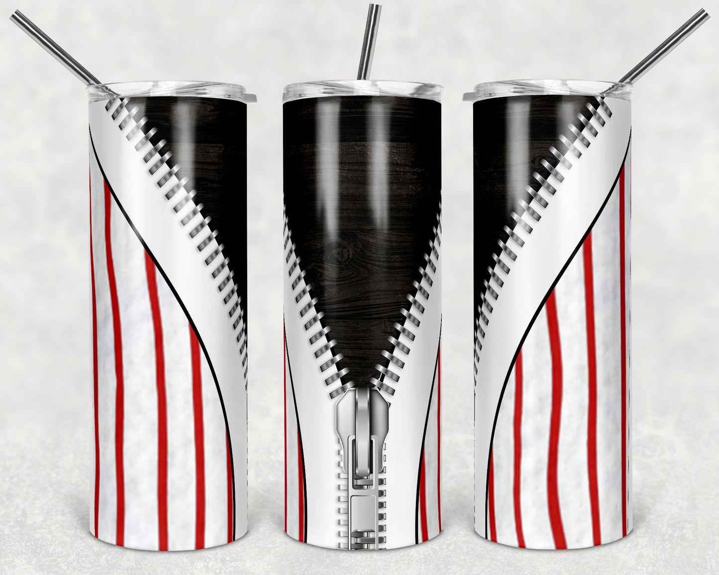 20 oz Skinny Tumbler Jersey Zipper Sublimation Design Template Design Print Transfer