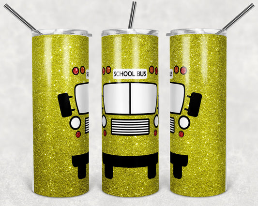 20 oz Skinny Tumbler School Bus Monogram Personalize it Sublimation Design Print Transfer