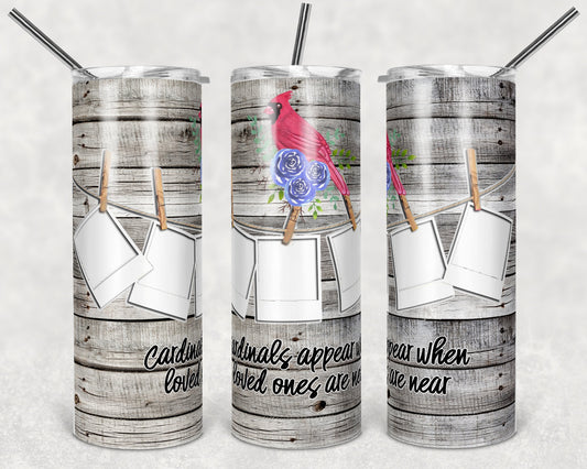 20 oz Skinny Tumbler Fame Cardinal Memorial Sublimation Design Print Transfer