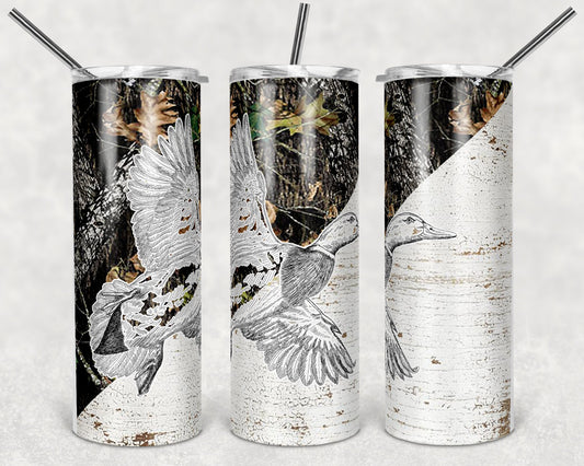 20 oz Skinny Tumbler Duck Hunting Sublimation Design Print Transfer