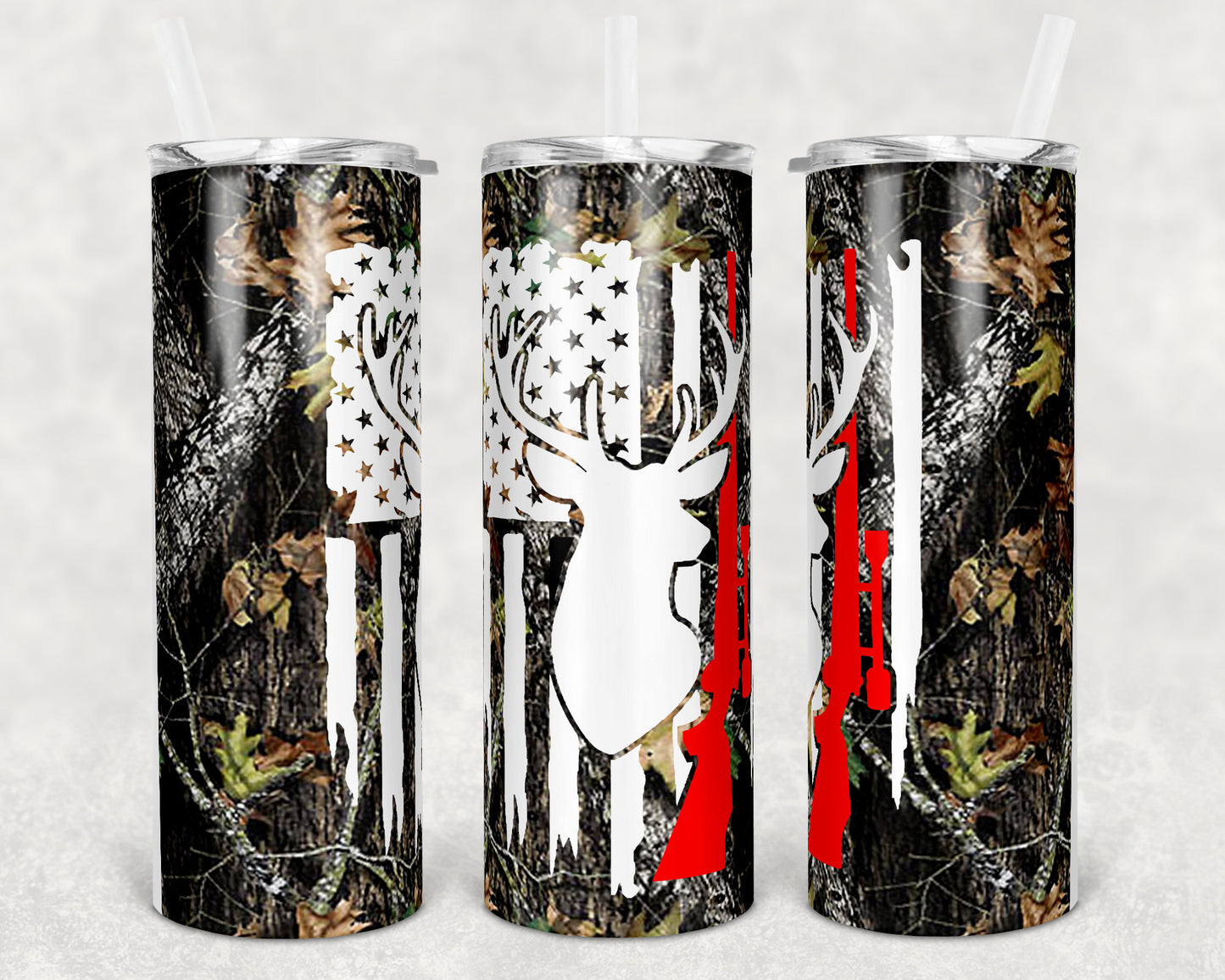 20 oz Skinny Tumbler Deer Hunting Sublimation Design Print Transfer