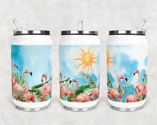 12 oz Sublimation Can Cup Boho Sunshine Flamingo Sublimation Design Print Transfer