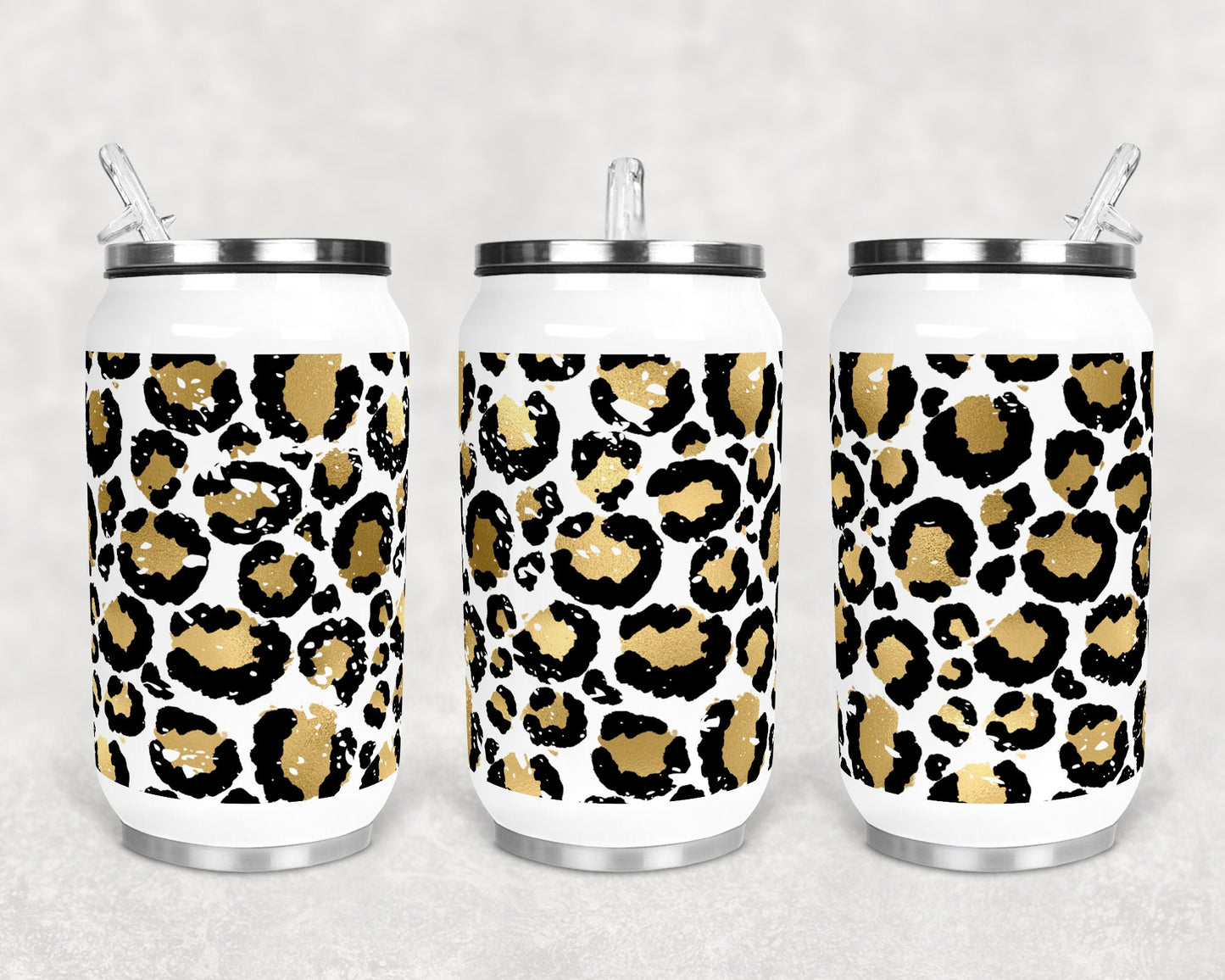 12 oz Sublimation Can Cup Gold Leopard Sublimation Design Print Transfer