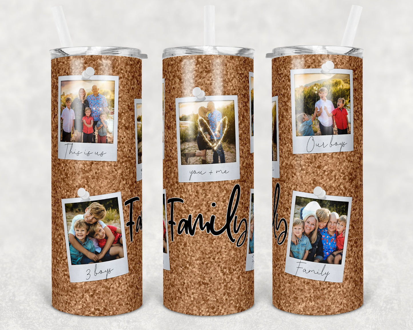 20 oz Skinny Tumbler Picture Frame Cork Board Sublimation Design Print Transfer