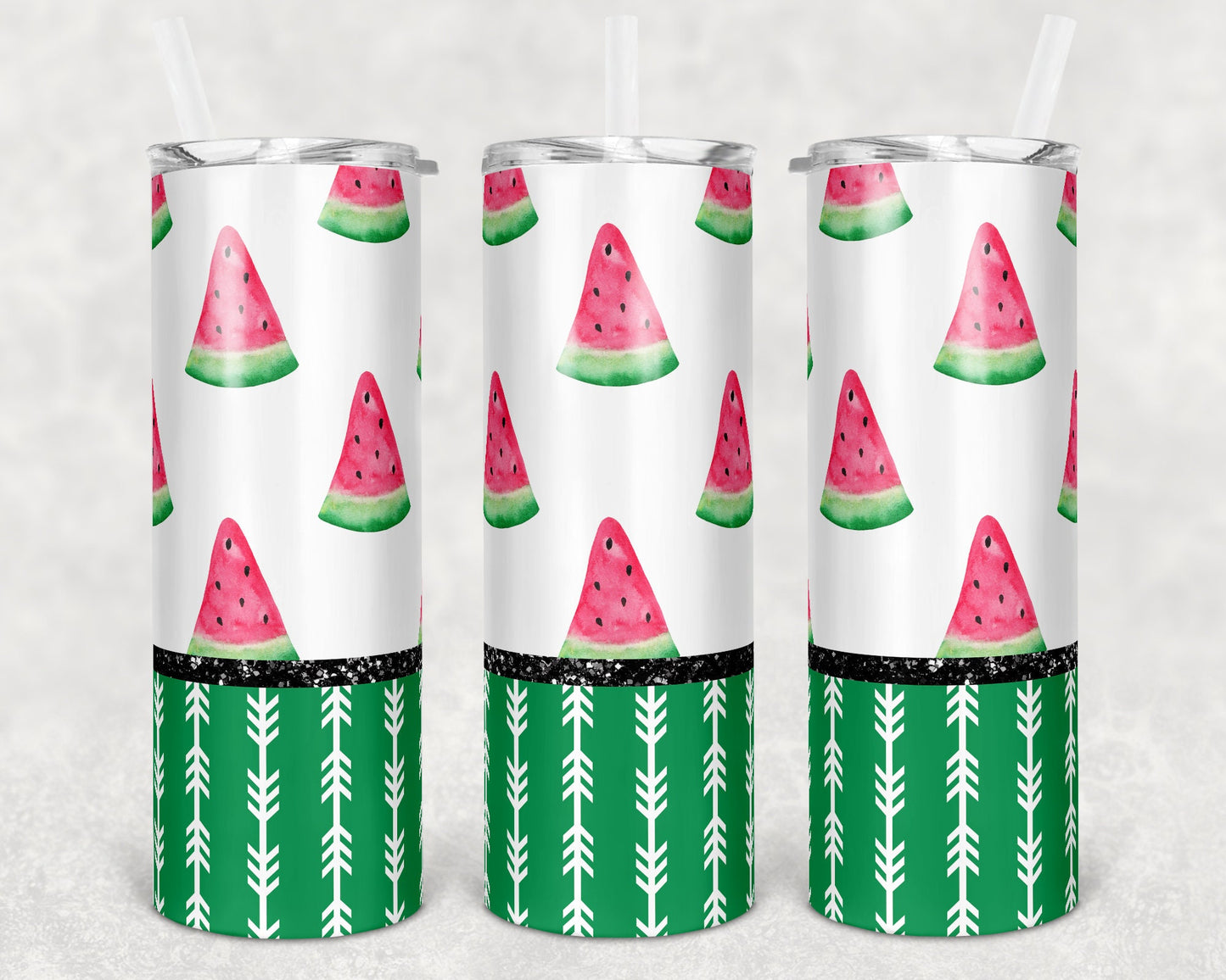 20 oz Skinny Tumbler Sublimation Watermelon Design