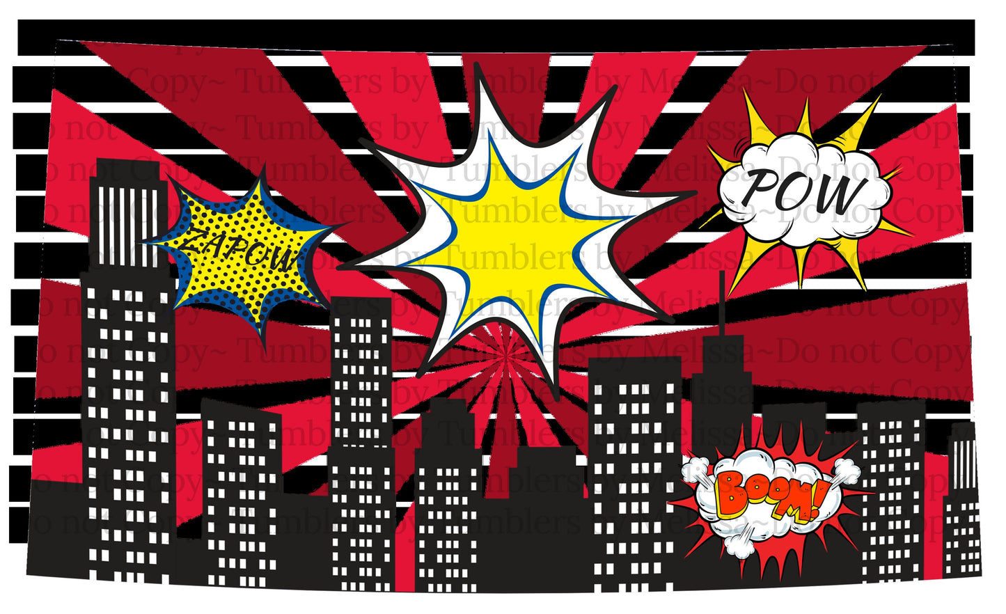 Kids water bottles Sublimation Design Template Super Hero Design